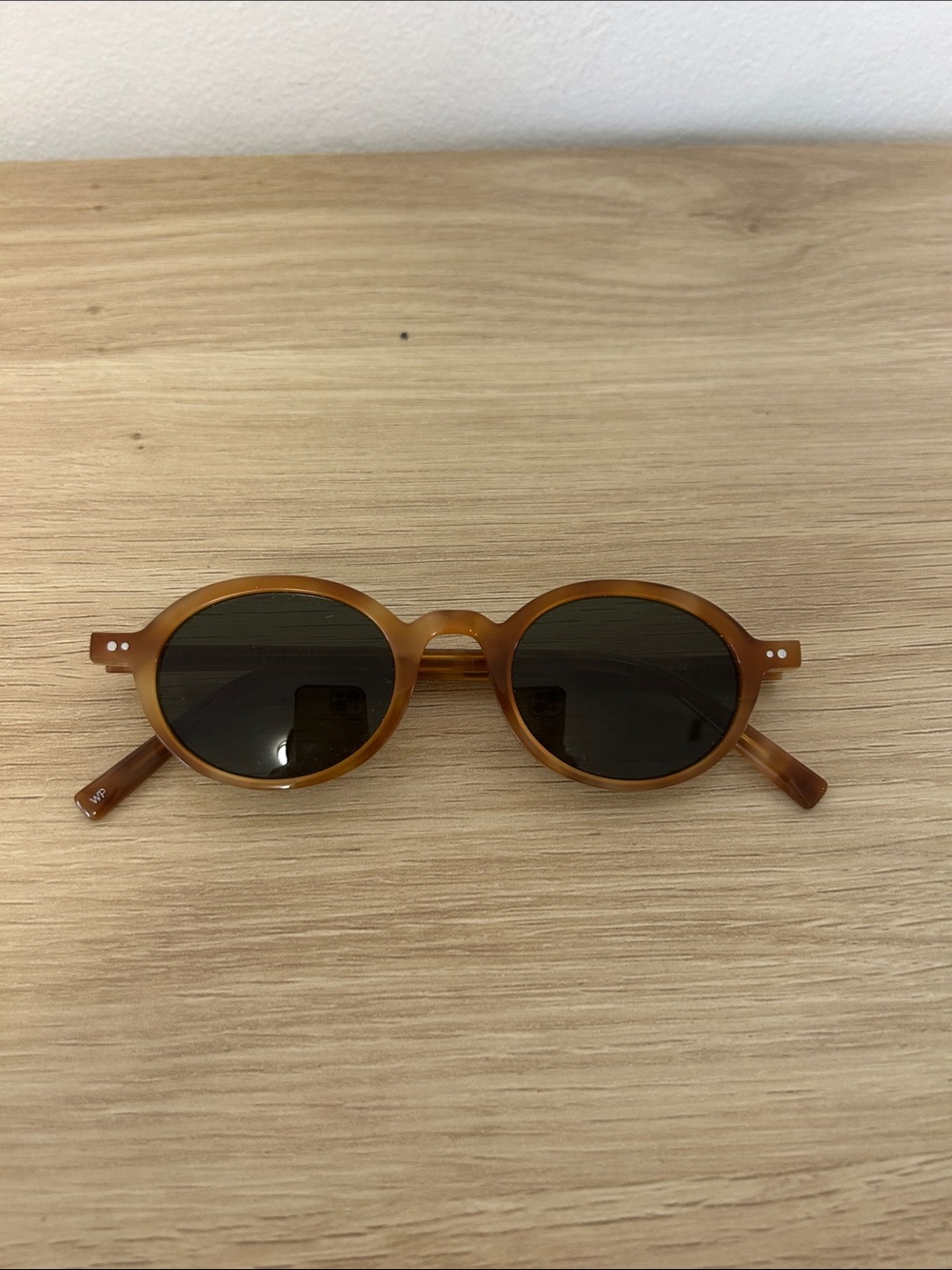 Warby Parker Honey Tortoise Round Sunglasses with Dark Lenses
